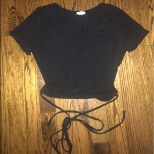 Black tie up t shirt
